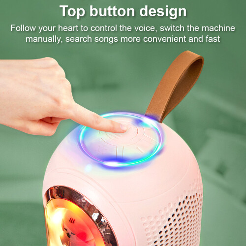Mini Karaoke Machine 2 Mic Wireless Speaker Rechargeable LED Party 1