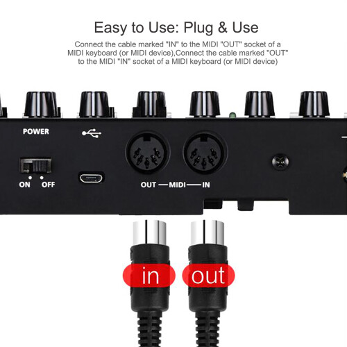Universal MIDI to USB Cable Converter with LED Indicator 2