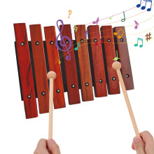 8 Notes Wooden Xylophone with 2 Mallets Birch Pine for Beginners