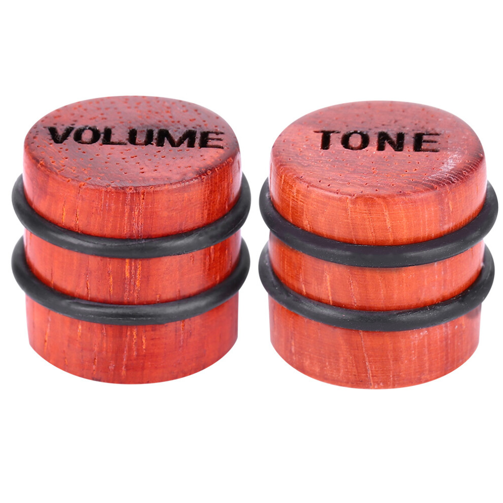 2Pcs 1T1V Electric Guitar Bass Top Hat Knobs Wooden Maple Wood-image-OPC-PMFRZKB-NEW