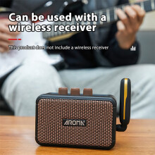 AROMA 5W Electric Guitar Speaker BT/Headphone 6.35mm Rechargeable