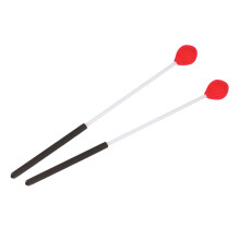 Wool Head Marimba Mallets Rubber Fiberglass Handles (Red)