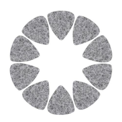 10Pcs Wool Felt Picks 3mm for Guitar Ukulele Grey