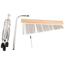Aluminum Alloy Wind Chime Wood Base Silver 36 Tones