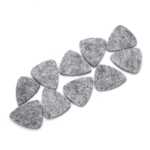 10Pcs Wool Felt Picks 3mm for Guitar Ukulele Grey 2