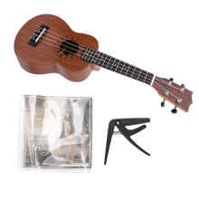 21" Sapele Ukulele 4-String Hawaii Guitar Sun Flower Hole