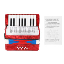 17 Key 8 Bass Piano Accordion for Beginners Students (Red)