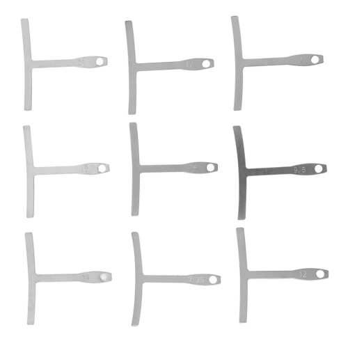 9 Pcs Universal Guitar Bridge Radius Gauge 7.25''~20'' 1