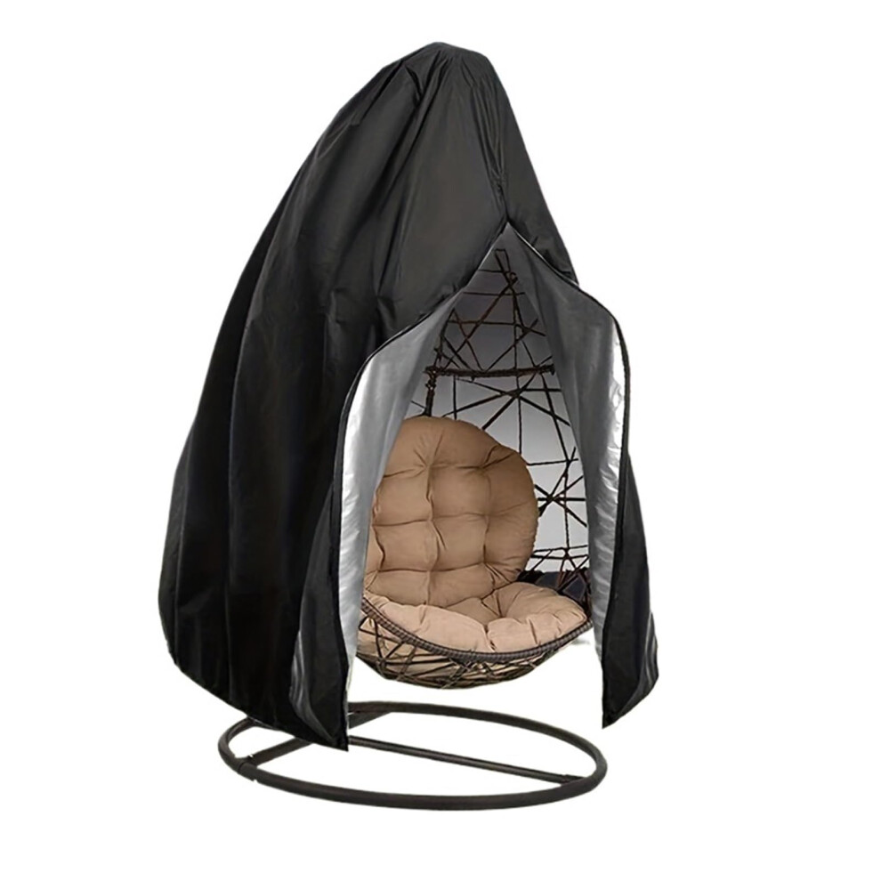 Egg Chair Cover 2-Pack With Zipper Water-Resistant Outdoor Wicker Black 45x75 Inch Heavy-Duty Protector-image-OPC-PMFS6FD-NEW