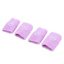 2 Pair Purple Sports Wrist Sweatbands, Absorbing Polyester Cotton for Men Women