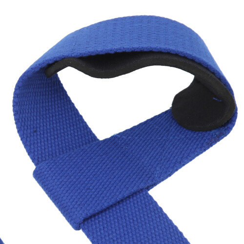 Powerlifting Gym Straps - Blue Composite & Sponge Padding 2
