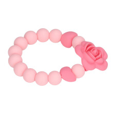 Zahnungsarmband Rosa Silikon Blüten-Design Spielzeug