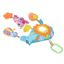 Bunter Plüsch-Hängelralle Babyspielzeug, Hase, Sicher für Auto & Bettchen, Kinderwagen