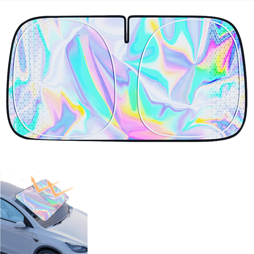 Car Windscreen Sun Shade, Foldable Windshield Cover, Uv Heat Protection, 140X70cm, Model A, For Car Suv Truck Van 9067246322267