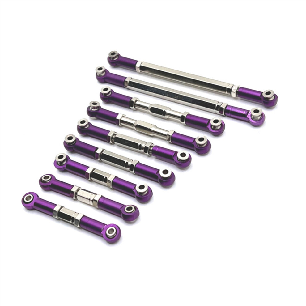 (Purple) 9 Pieces/Set RC Car Steering Tie Rod Assortment Pull Rods Upgrade-image-OPC-PMFSBBD-NEW