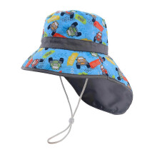 (As show, One size) Child Cartoon Pattern Bucket Hat Kids Beach Shawl Sun Hat Outdoor Play Baby Hat Toddlers Wide Brim Sun Hat for Boy Girlsn