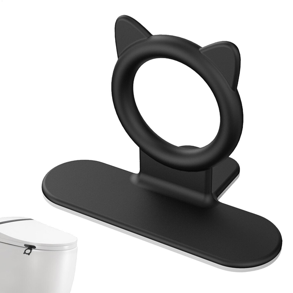 Black Raising Handle For Toilet Lid Silicone Toilet Cover Riser | Toilet Seat Lifter With Adhesive Glue |
