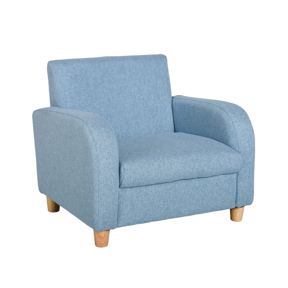 Kids Armchair Blue Toddler Chair Wooden Frame AntiSlip Legs High Back Bedroom Playroom Furniture for Kids-image-OPC-PMFSGDW-NEW