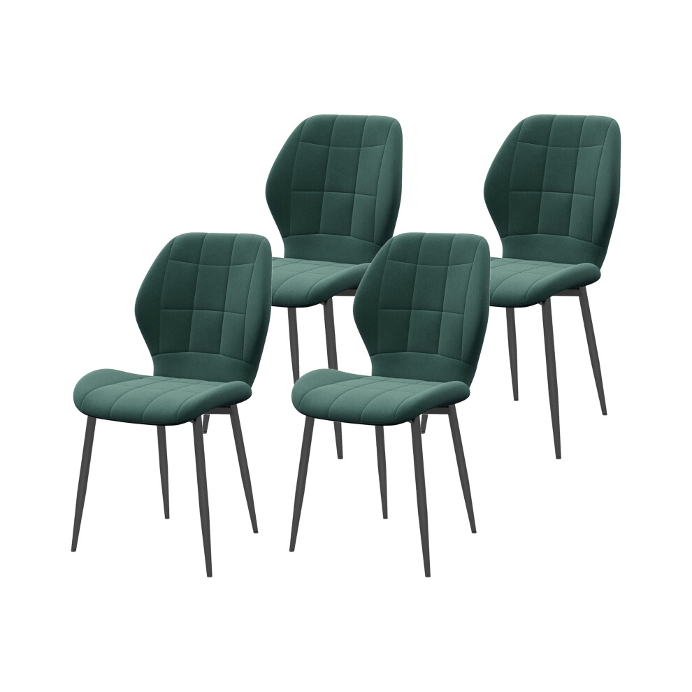 Green Flannel Dining Chairs Set of 4 - Relaxed Tub Style with Cushioned Comfort Stylish and Durable for Home Use-image-OPC-PMFSGJN-NEW