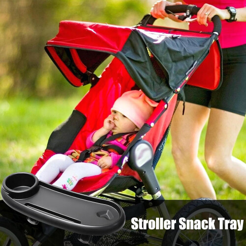 Stroller Tray Attachment, Cup Holder, Adjustable Snack Tray, Upgraded Stability, Compatible Jogger Umbrella Strollers 1