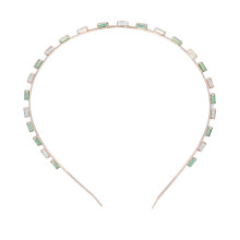 (Green CHT-712) Rhinestone Headband Elastic Shiny Colorful Hair Accessory