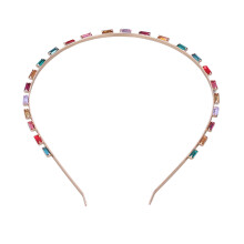 (Dark Colorful 712) Rhinestone Headband Elastic Shiny Colorful Hair Accessory