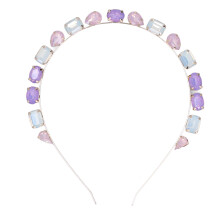 (Purple CHT-714) Rhinestone Headband Premium Durable Comfortable Purple CHT-714