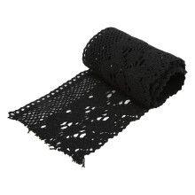 (Black) Lace Ribbon Cotton Thread 10 Yards Black Decorative Accessories