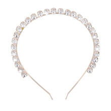 (White) Rhinestone Headband Elastic Adjustable Crystal Hairband White