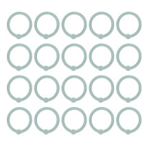 (Transparent Green) 40 Pcs Binder Rings Multicolor Round Hole Green
