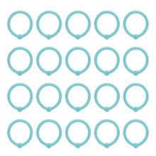 (Green) 40 Pcs Binder Rings Multicolor Round Hole Green