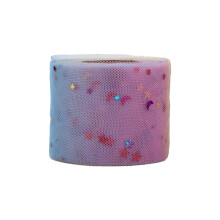 (Pink Pentagram) Sequin Tulle Fabric 6cm 25Yds Romantic Craft DIY Blue Pentagram