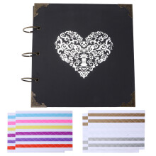 25 Pages Scrapbooking Kit DIY Photo Album Iron Ring Wedding Travel