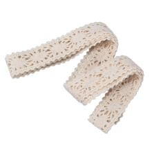 (Beige) Retro Lace Cotton Thread DIY Hand Sewing Material White