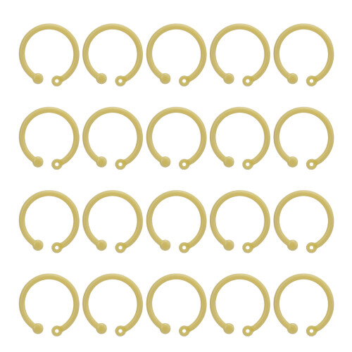 (Yellow) 40 Pcs Binder Rings Multicolor Round Hole Green 2