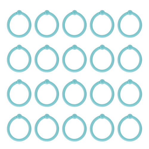 (Green) 40 Pcs Binder Rings Multicolor Round Hole Green 2