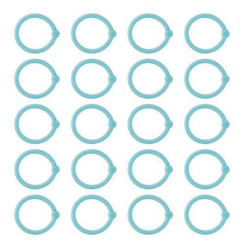 (Green) 40 Pcs Binder Rings Multicolor Round Hole Green 1