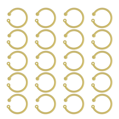 (Yellow) 40 Pcs Binder Rings Multicolor Round Hole Green 1
