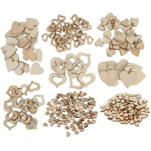 400Pcs Wood Heart Slices for Wedding DIY Crafts