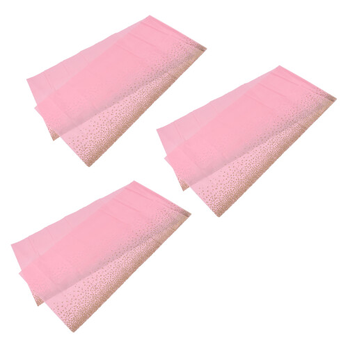 (Pink) 3PCS Waterproof Disposable Tablecloth Blue 1