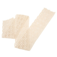 (Beige) Lace Ribbon Cotton Thread 5 Yards Black DIY Curtain