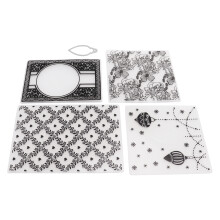 4Pcs Embossing Folders Plastic Templates for DIY Scrapbooks Cards