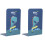 (Color) 2 Pcs Bookends Creative Large Capacity Desktop Bookshelf Stand Blue 3