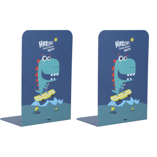 (Color) 2 Pcs Bookends Creative Large Capacity Desktop Bookshelf Stand Blue 2