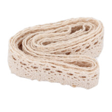 (Beige) Lace Ribbon DIY Cotton Net 1.5cm Width 20 Yards Trim Beige