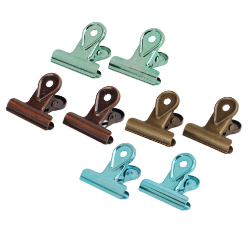 8 Pcs 4 Color Bag Clips Spring Clamping Tool Office Home 2