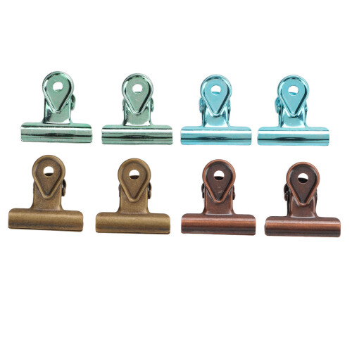 8 Pcs 4 Color Bag Clips Spring Clamping Tool Office Home 1