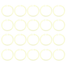 (Yellow) 20pcs Transparent Plastic Rings Loose Leaf Binder for School Office