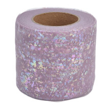 (Bean Paste Purple) Tulle Fabric 25 Yards 6cm Polyester Lightweight Tulle Light Yellow