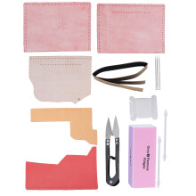 (Watermelon Red) Leather BearShaped DIY SemiFinished Bag Wallet Card Sublimation Wood